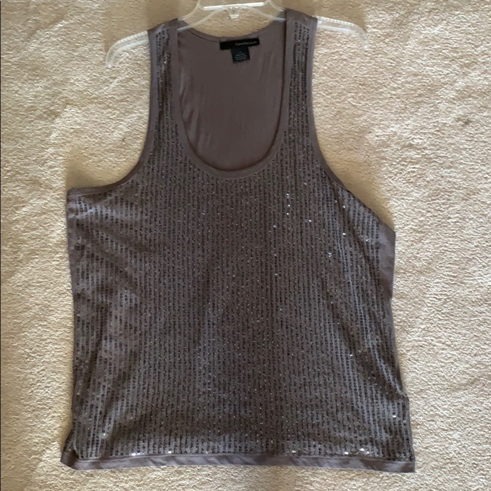 Calvin Klein sequin grey tank top